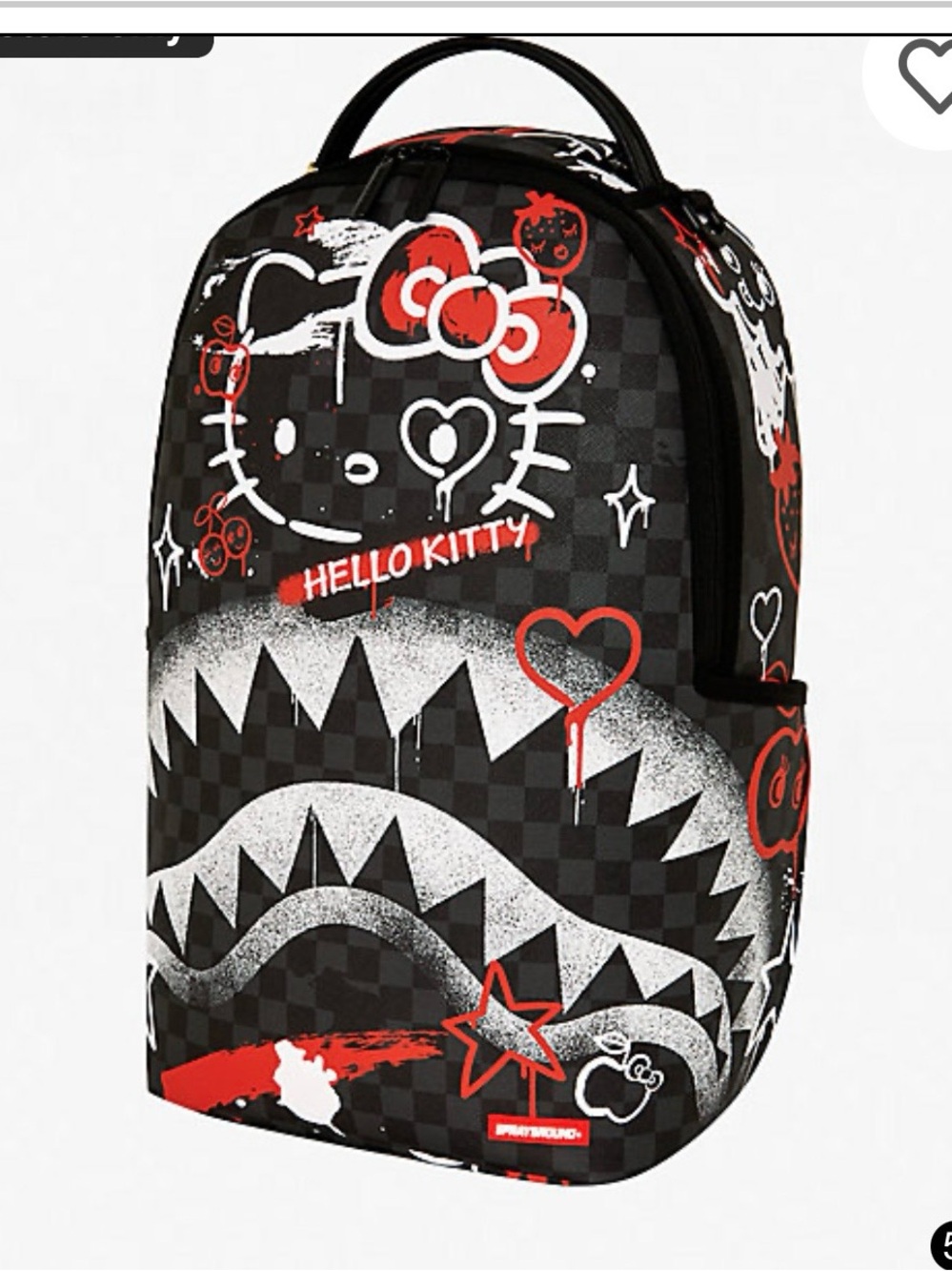 Sprayground Black, Red & White Hello Kitty Checker Backpack